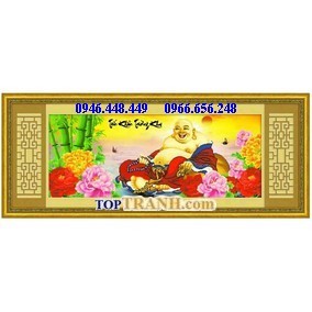 Tranh gắn đá phật di lặc